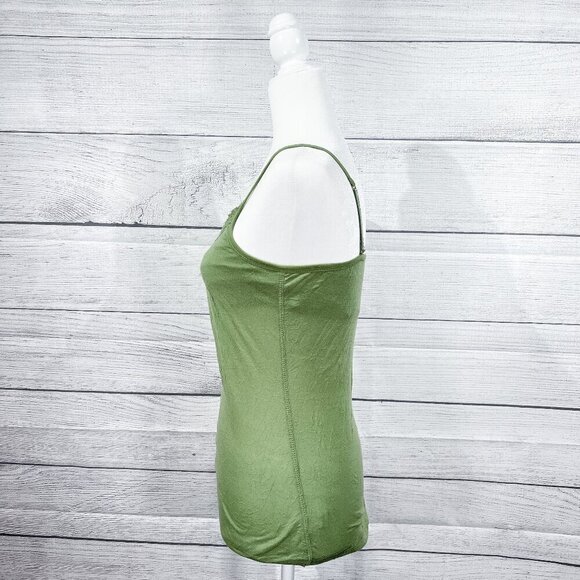 Basic Tank Top | Spaghetti Strap | Textured | Green | Medium | Y2K | Women - Picture 2 of 12